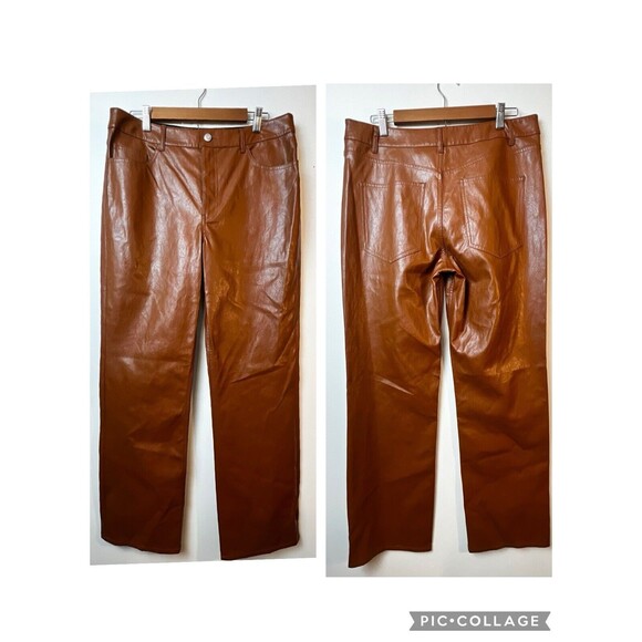 A.L.C. Brown Leather Flare Pants - Picture 6 of 12